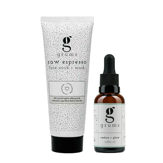 Sæt med Raw Espresso Coffee Scrub + Coffee Oil (30ml)