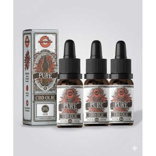 3 stk. Dansk Raw Organics CBD Olie 20% uden THC
